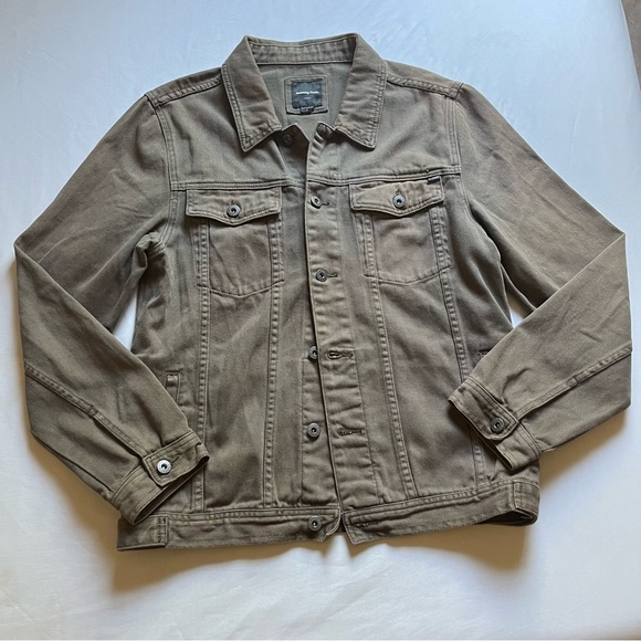 BARNEY COOLS light mocha brown cotton denim button up jean jacket